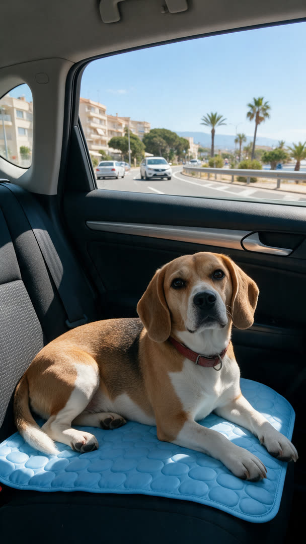 Alfombrilla refrescante en el coche